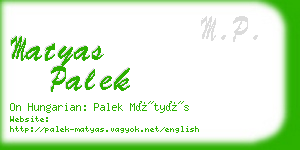 matyas palek business card